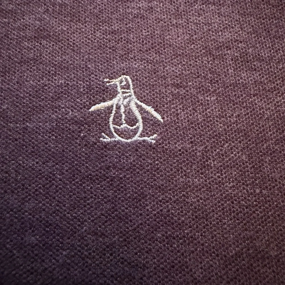 Original Penguin Men's Short Sleeve Golf Polo Embroidered Heathered Purple XL